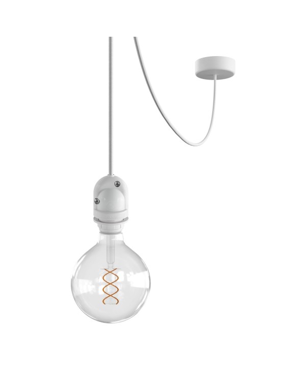 EIVA Outdoor pendant lamp for lampshade with 16,4ft textile cable, decentralizer, ceiling canopy and socket for wet locations