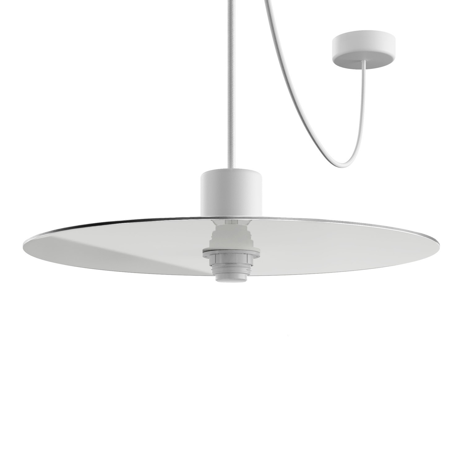 EIVA ELEGANT Pendant light with 16,4ft fabric cable, Ellepì lampshade, ceiling canopy and socket for wet locations