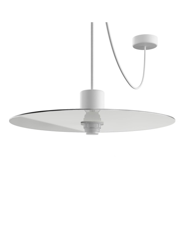 EIVA ELEGANT Pendant light with 16,4ft fabric cable, Ellepì lampshade, ceiling canopy and socket for wet locations