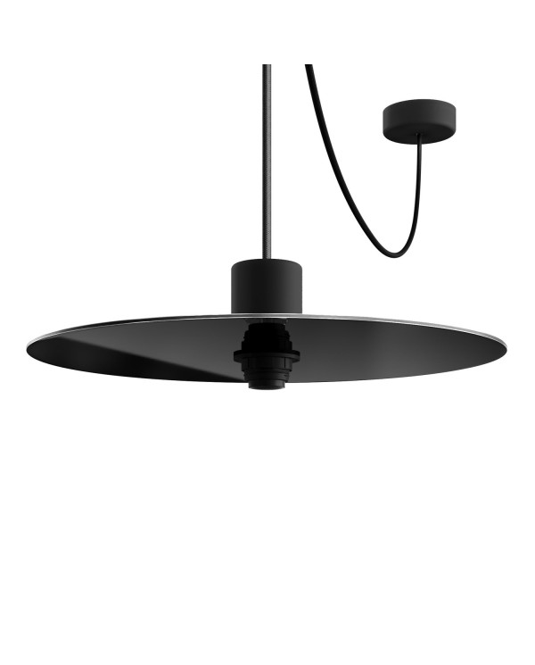 EIVA ELEGANT Pendant light with 16,4ft fabric cable, Ellepì lampshade, ceiling canopy and socket for wet locations