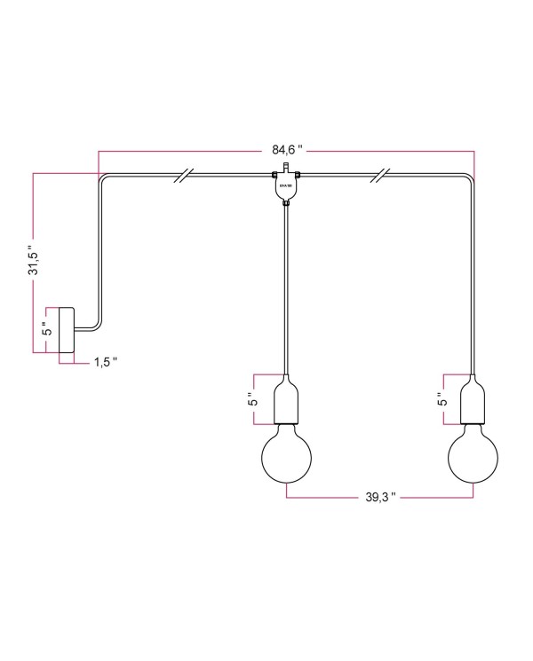 F-Snake EIVA Outdoor lamp for wet locations with 2 lights with canopy