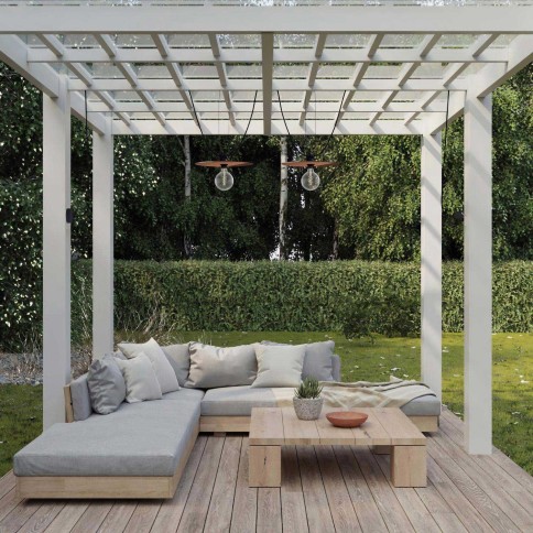 EIVA outdoor string light for wet locations with 2 lampshades and canopy