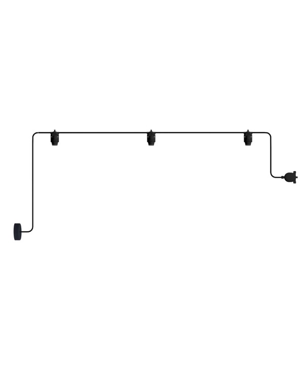 EIVA outdoor string light for wet locations with 3 lights and canopy