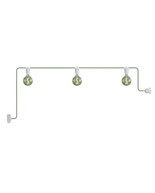 EIVA outdoor string light for wet locations with 3 lights and canopy