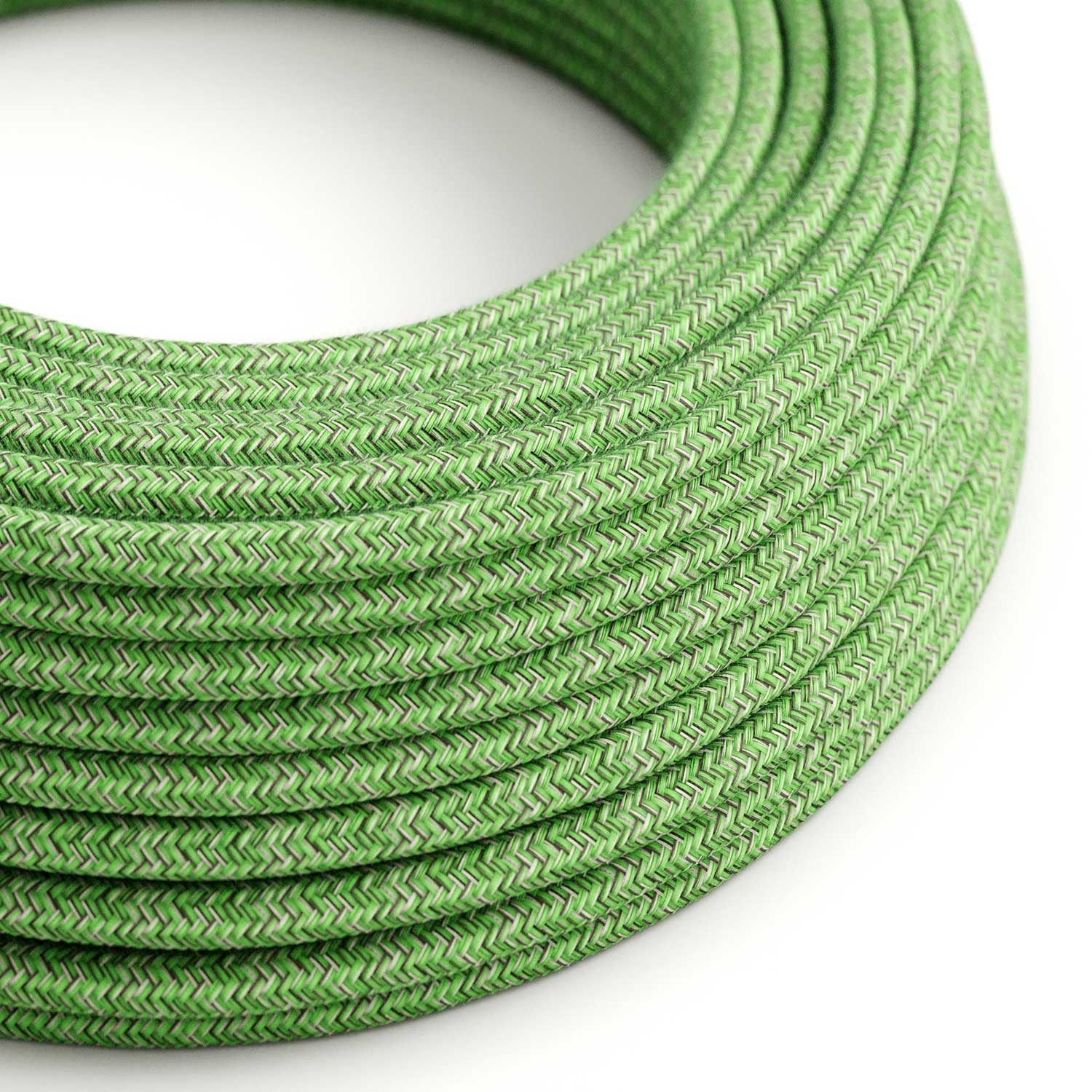 UV resistant round electric cable with Green Pixel Bronte SX08 cotton lining for outdoor use - Compatible with Eiva Outdoor