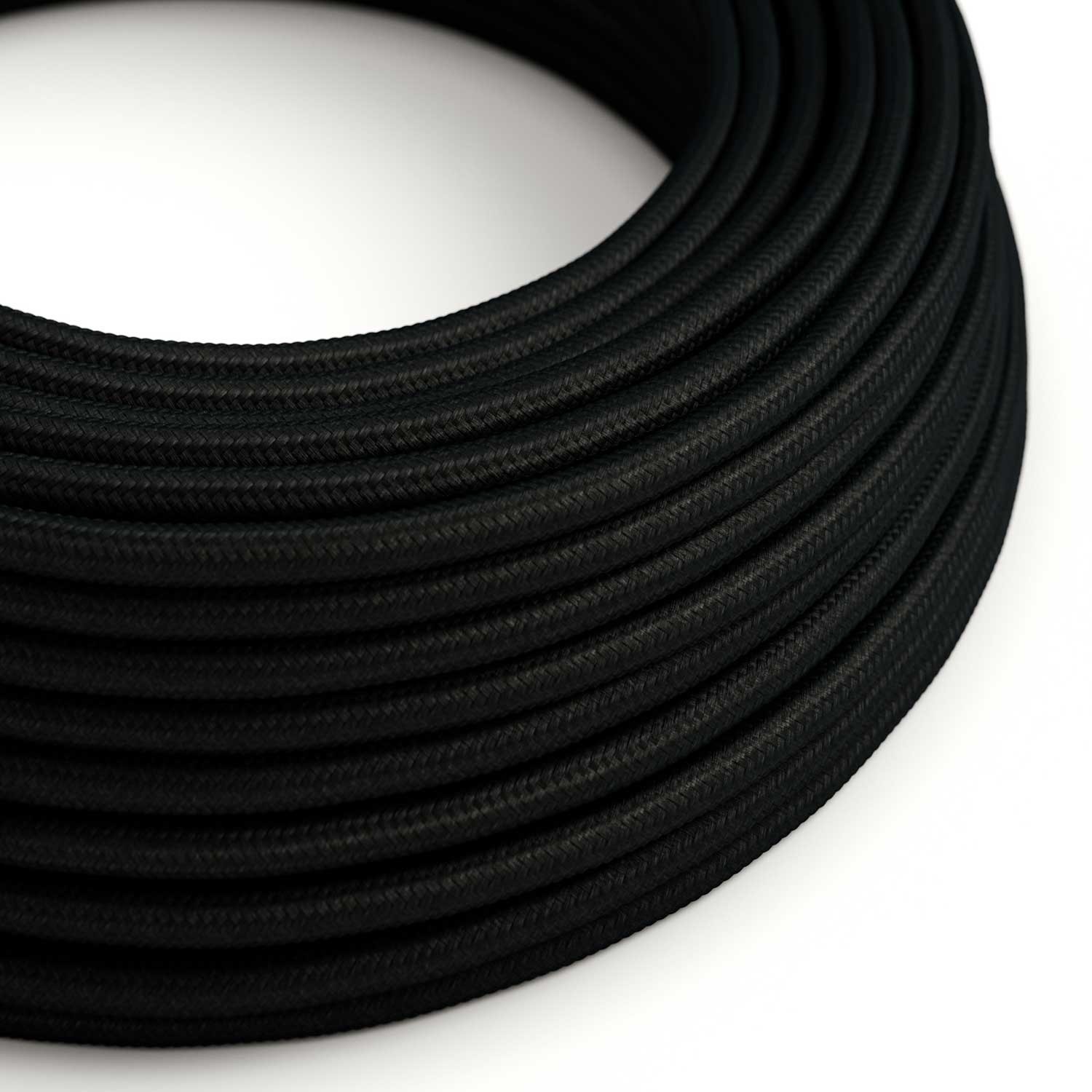 UV resistant round electric cable with Black SM04 fabric lining for outdoor use - Compatible with Eiva Outdoor