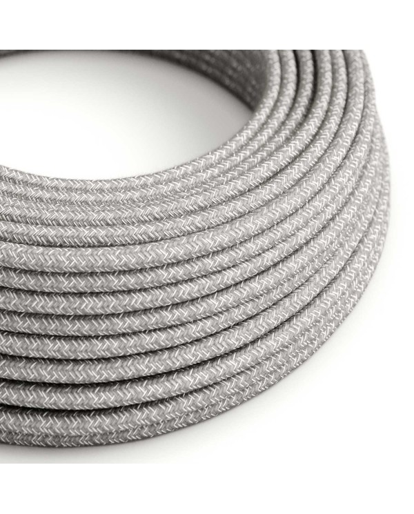 UV resistant round electric cable with natural Grey SN02 linen lining for outdoor use - Compatible with Eiva Outdoor