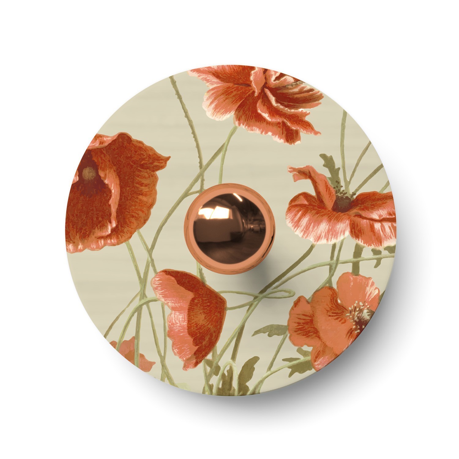 Ellepì mini flat lampshade with floral designs 'Blossom Haven', 9,4" diameter - Made in Italy