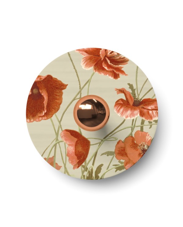 Ellepì mini flat lampshade with floral designs 'Blossom Haven', 9,4" diameter - Made in Italy