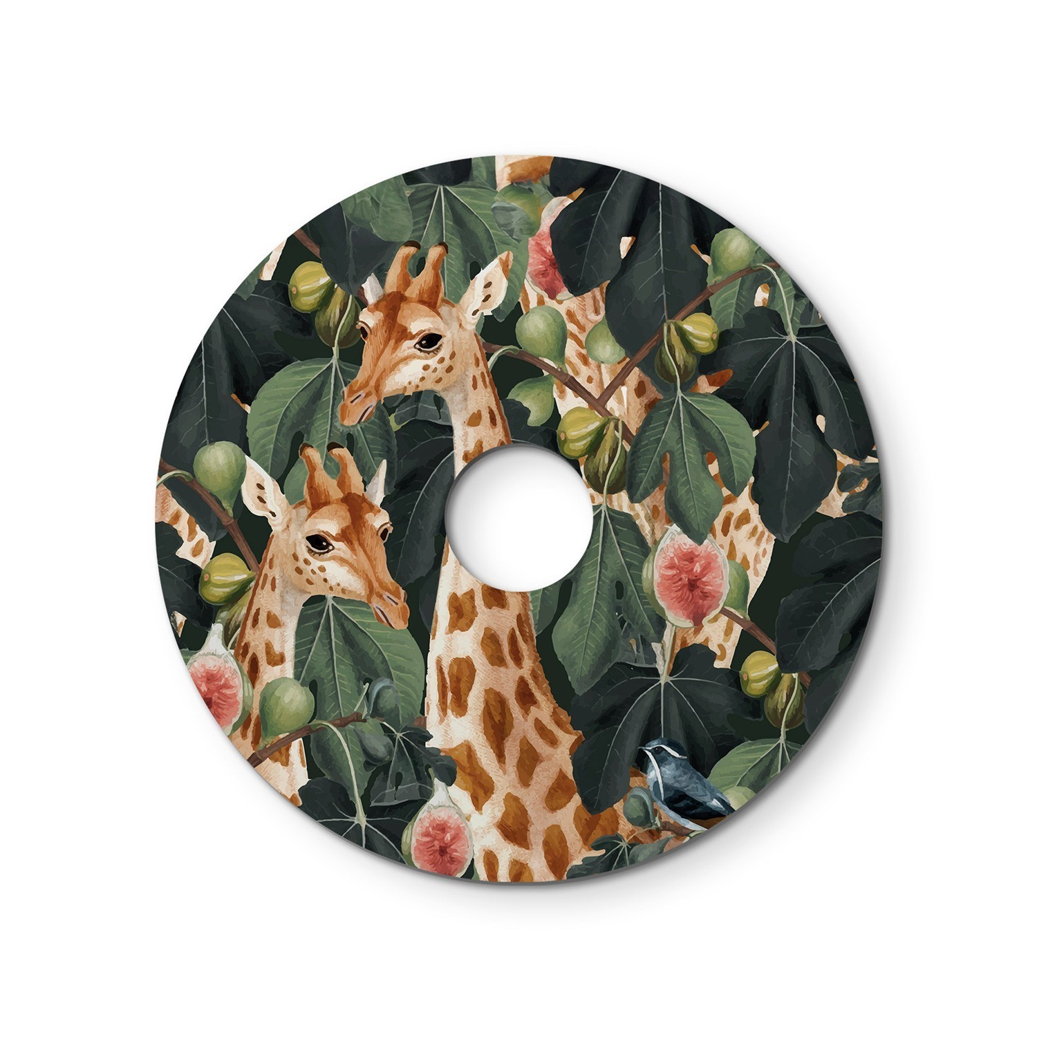 Ellepì mini flat lampshade with jungle animals 'Wildlife Whispers', 9,4" diameter - Made in Italy