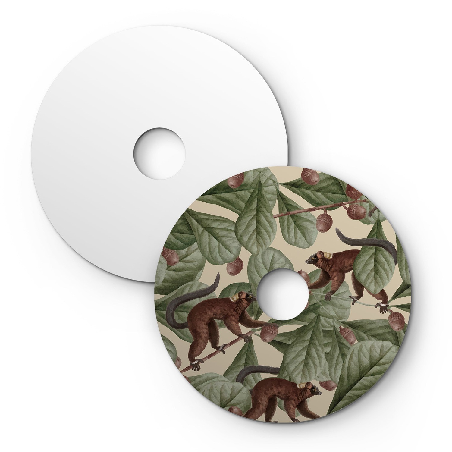 Ellepì mini flat lampshade with jungle animals 'Wildlife Whispers', 9,4" diameter - Made in Italy