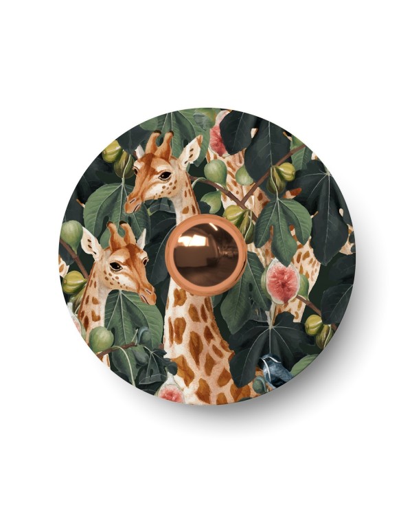 Ellepì mini flat lampshade with jungle animals 'Wildlife Whispers', 9,4" diameter - Made in Italy