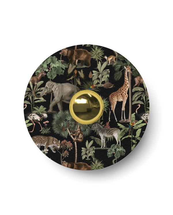 Ellepì mini flat lampshade with jungle animals 'Wildlife Whispers', 9,4" diameter - Made in Italy