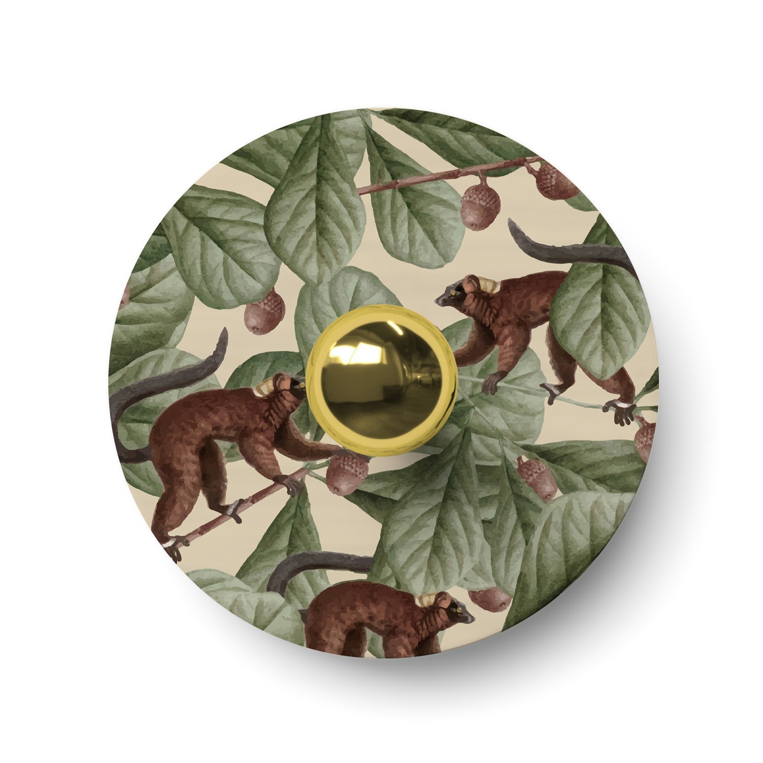 Ellepì mini flat lampshade with jungle animals 'Wildlife Whispers', 9,4" diameter - Made in Italy