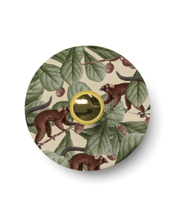 Ellepì mini flat lampshade with jungle animals 'Wildlife Whispers', 9,4" diameter - Made in Italy