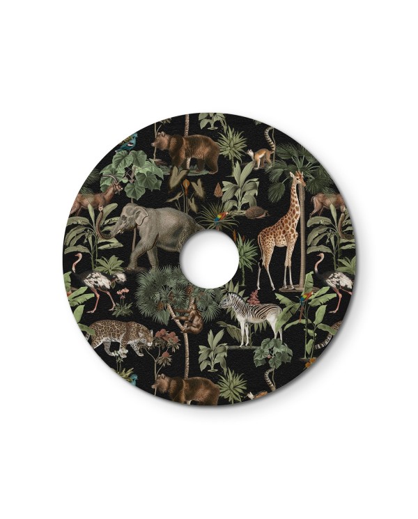 Ellepì mini flat lampshade with jungle animals 'Wildlife Whispers', 9,4" diameter - Made in Italy