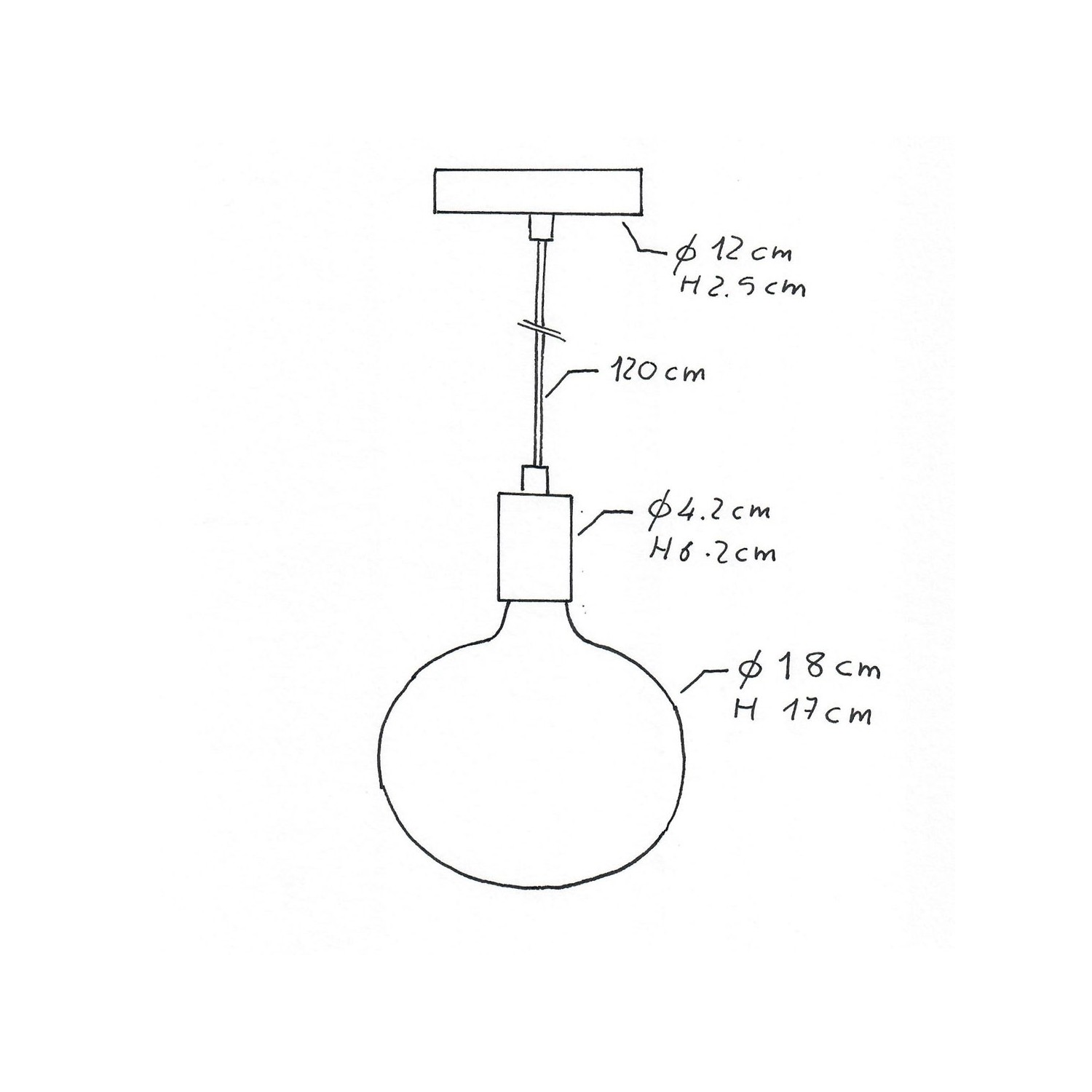 Pendant lamp with textile cable and contrasting metal details