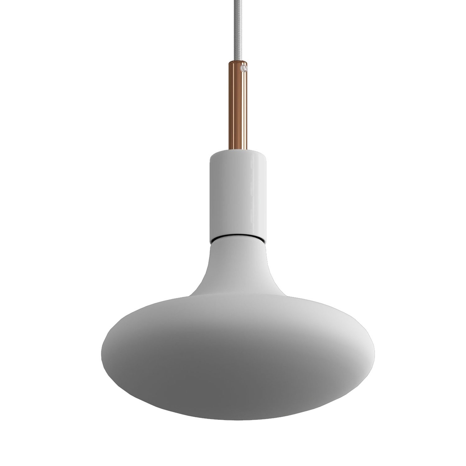 Pendant lamp with textile cable, metal details and 7cm cable clamp