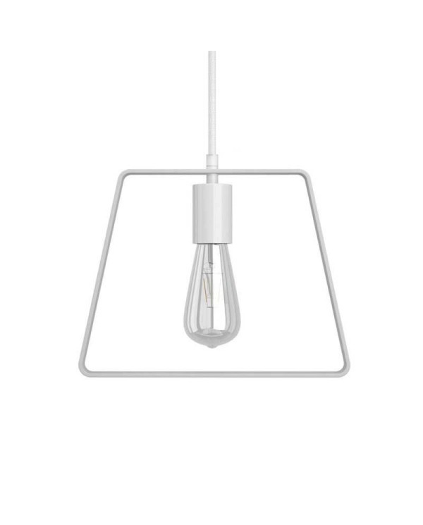 Pendant lamp with textile cable, Duedì Base lampshade and metal details