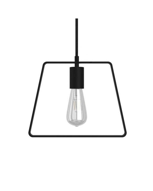 Pendant lamp with textile cable, Duedì Base lampshade and metal details