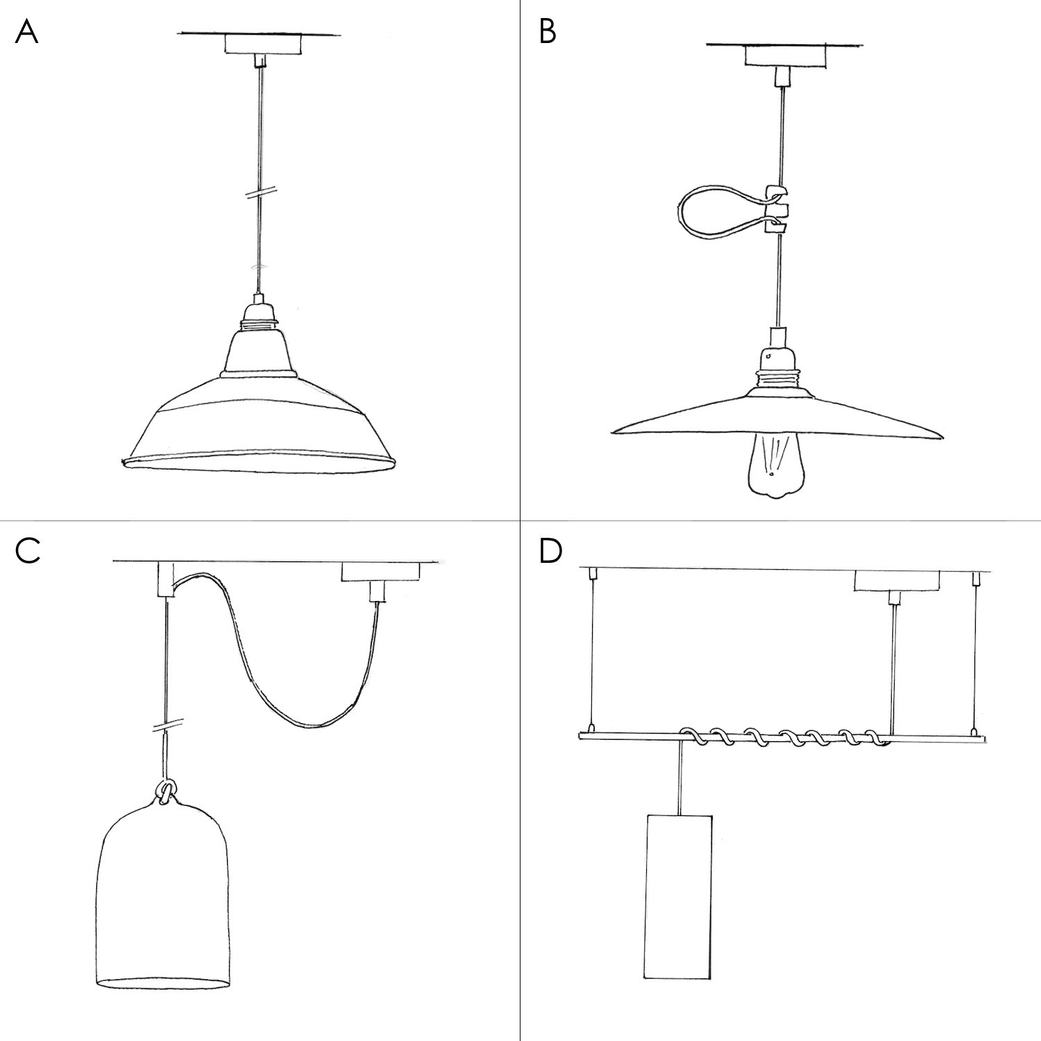 Pendant lamp with textile cable, Duedì Base lampshade and metal details