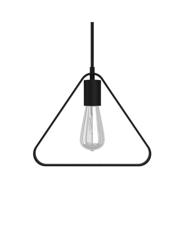 Pendant lamp with textile cable, Duedì Apex lampshade and metal details