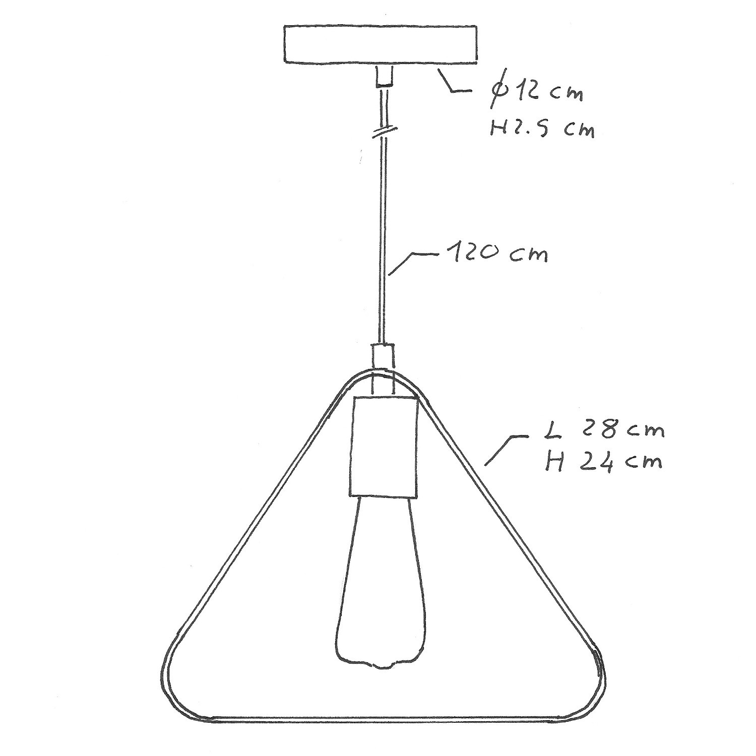 Pendant lamp with textile cable, Duedì Apex lampshade and metal details