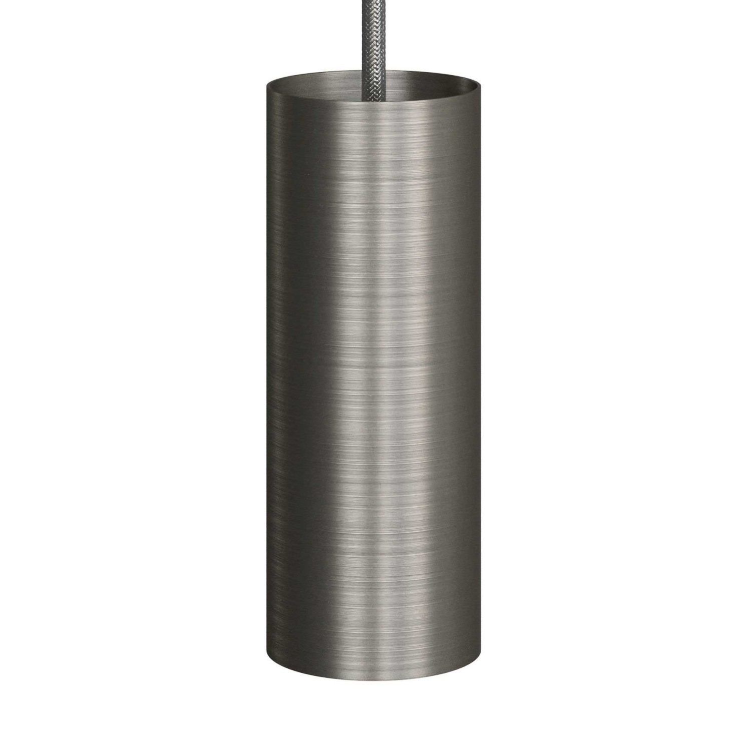 Pendant lamp with textile cable, Tub-E12 lampshade and metal details