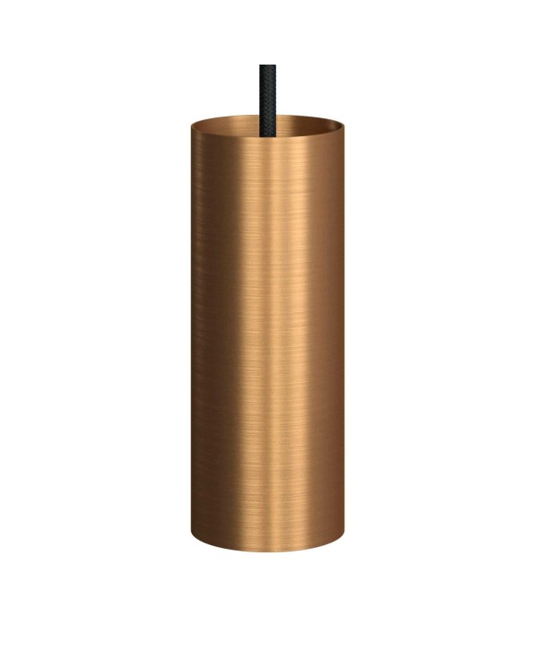 Pendant lamp with textile cable, Tub-E12 lampshade and metal details