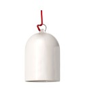 Pendant lamp with textile cable and lampshade Mini Bell XS ceramic shade