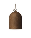 Pendant lamp with textile cable and lampshade Mini Bell XS ceramic shade