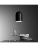 Pendant lamp with textile cable and lampshade Mini Bell XS ceramic shade