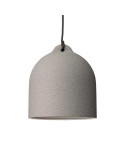 Pendant lamp with textile cable and lampshade Bell M in ceramic