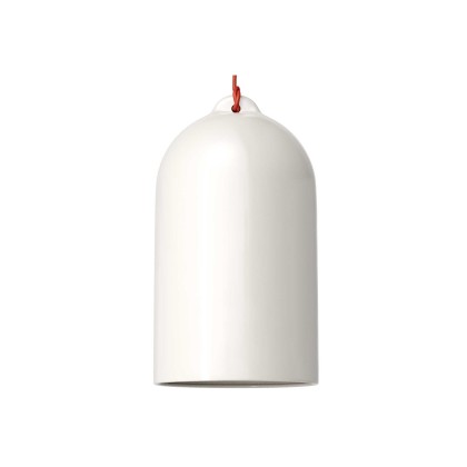 Pendant lamp with textile cable and Bell XL ceramic lampshade