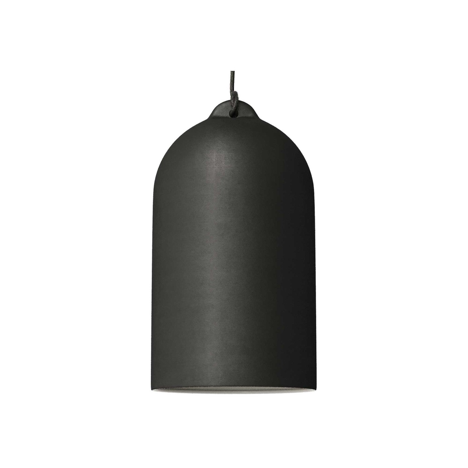 Pendant lamp with textile cable and Bell XL ceramic lampshade