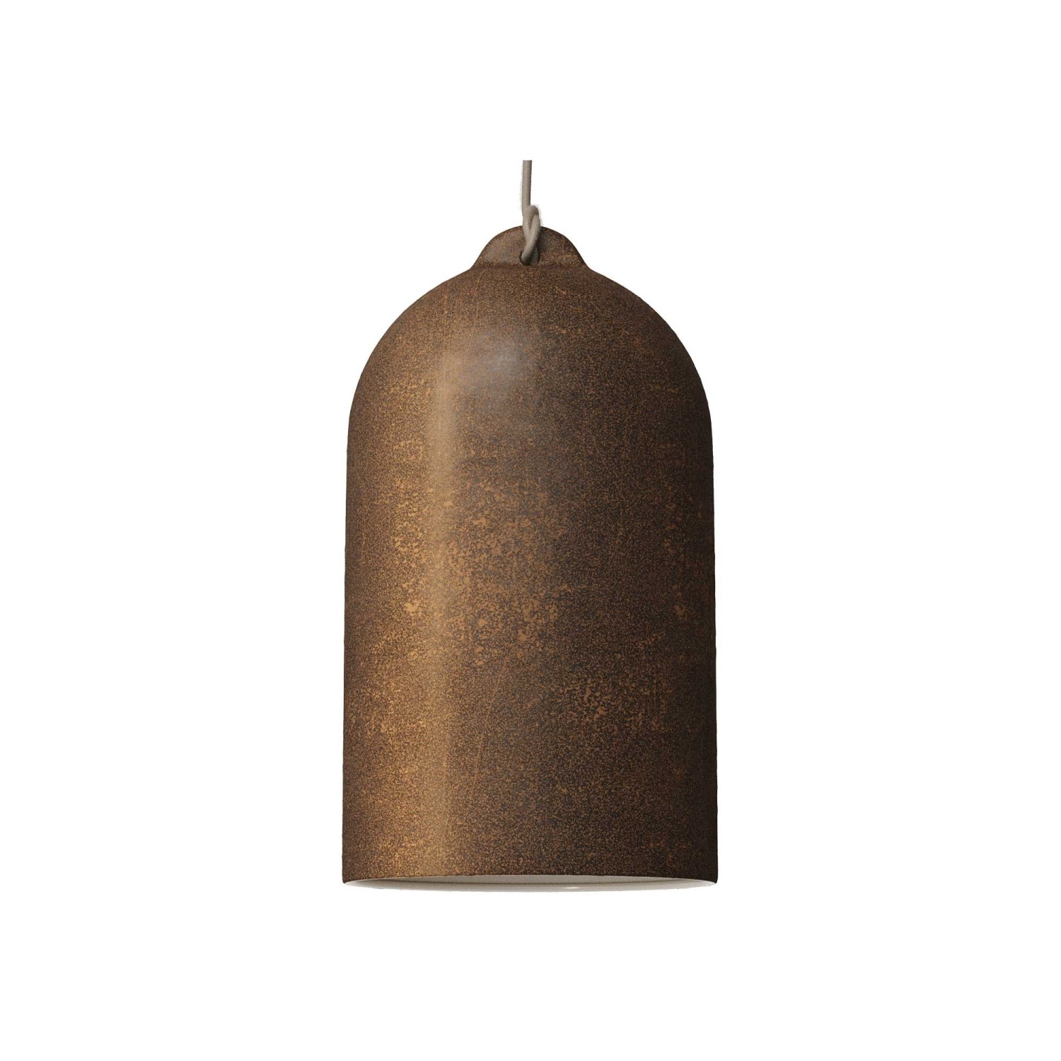 Pendant lamp with textile cable and Bell XL ceramic lampshade