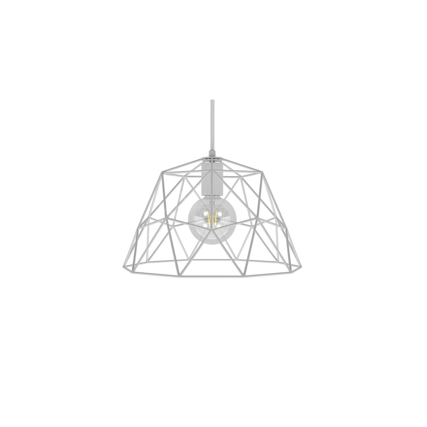 Pendant lamp with textile cable, Dome lampshade and metal details