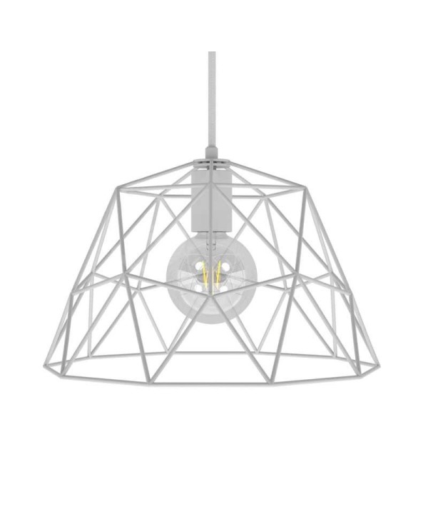 Pendant lamp with textile cable, Dome lampshade and metal details