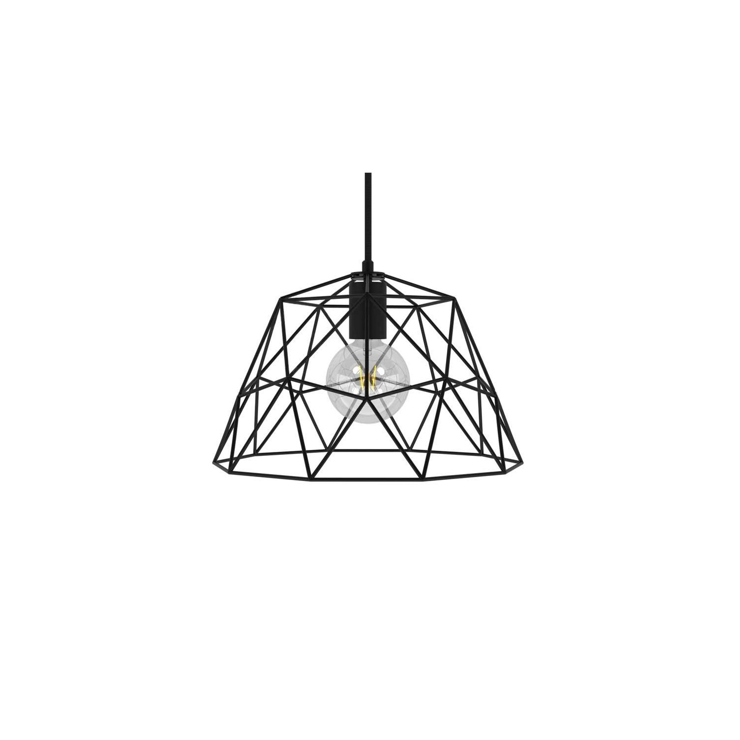 Pendant lamp with textile cable, Dome lampshade and metal details