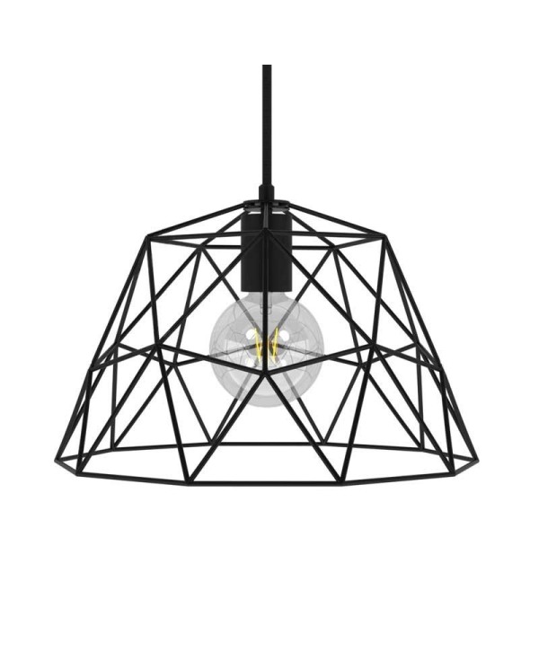 Pendant lamp with textile cable, Dome lampshade and metal details