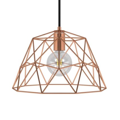 Pendant lamp with textile cable, Dome lampshade and metal details