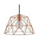 Pendant lamp with textile cable, Dome lampshade and metal details