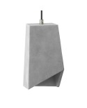 Pendant lamp with textile cable, Prisma cement lampshade and metal finishes