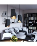 Pendant lamp with textile cable, Prisma cement lampshade and metal finishes