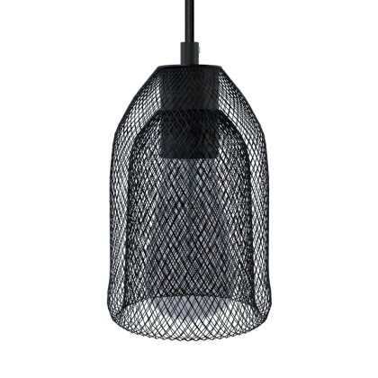 Pendant lamp with textile cable, Ghostbell lampshade and metal details