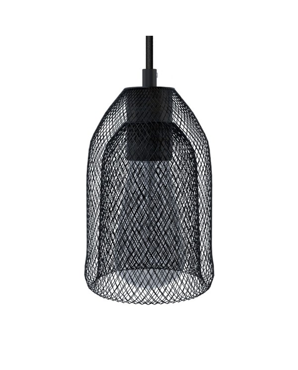 Pendant lamp with textile cable, Ghostbell lampshade and metal details