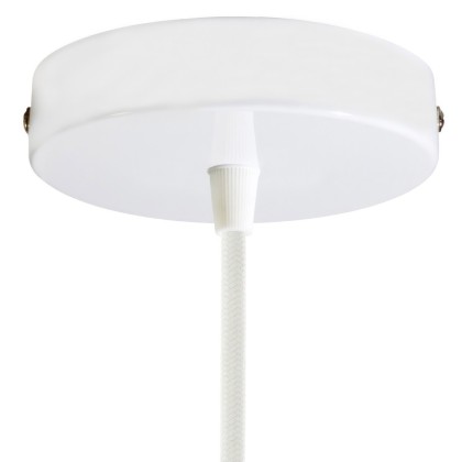 Classic 1-hole Round Metal Ceiling Canopy Kit - Glossy white