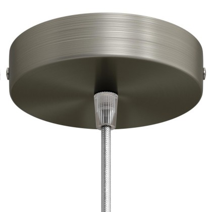 Classic 1-hole Round Metal Ceiling Canopy Kit - Brushed titanium