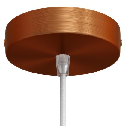 Classic 1-hole Round Metal Ceiling Canopy Kit - Brushed copper