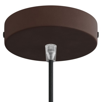 Classic 1-hole Round Metal Ceiling Canopy Kit - Painted dark rust